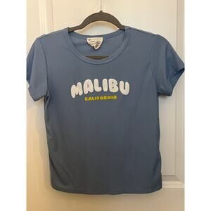 French Pastry Malibu California Crewneck Short sleeve Graphic Baby Tee L Blue